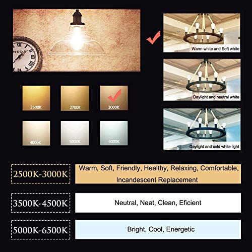 OMAYKEY 10W Dimmable LED Edison Bulb 3000K Soft White Glow, 100W Equivalent 1000 Lumens, E26 Medium Base Vintage ST64 Edison Style Clear Glass LED Filament Light Bulb, Deep Dimming Version, 3 Pack - Thumbnail 3