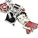 Z371-B New Cute Red Betty Boop Black Heart Lipstick Rose Charms Keychain