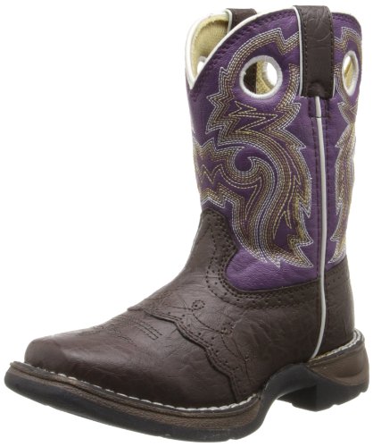 Durango Kids BT286 Lil' 8 Inch Saddle,Dark Brown/Purple,12M Little Kid