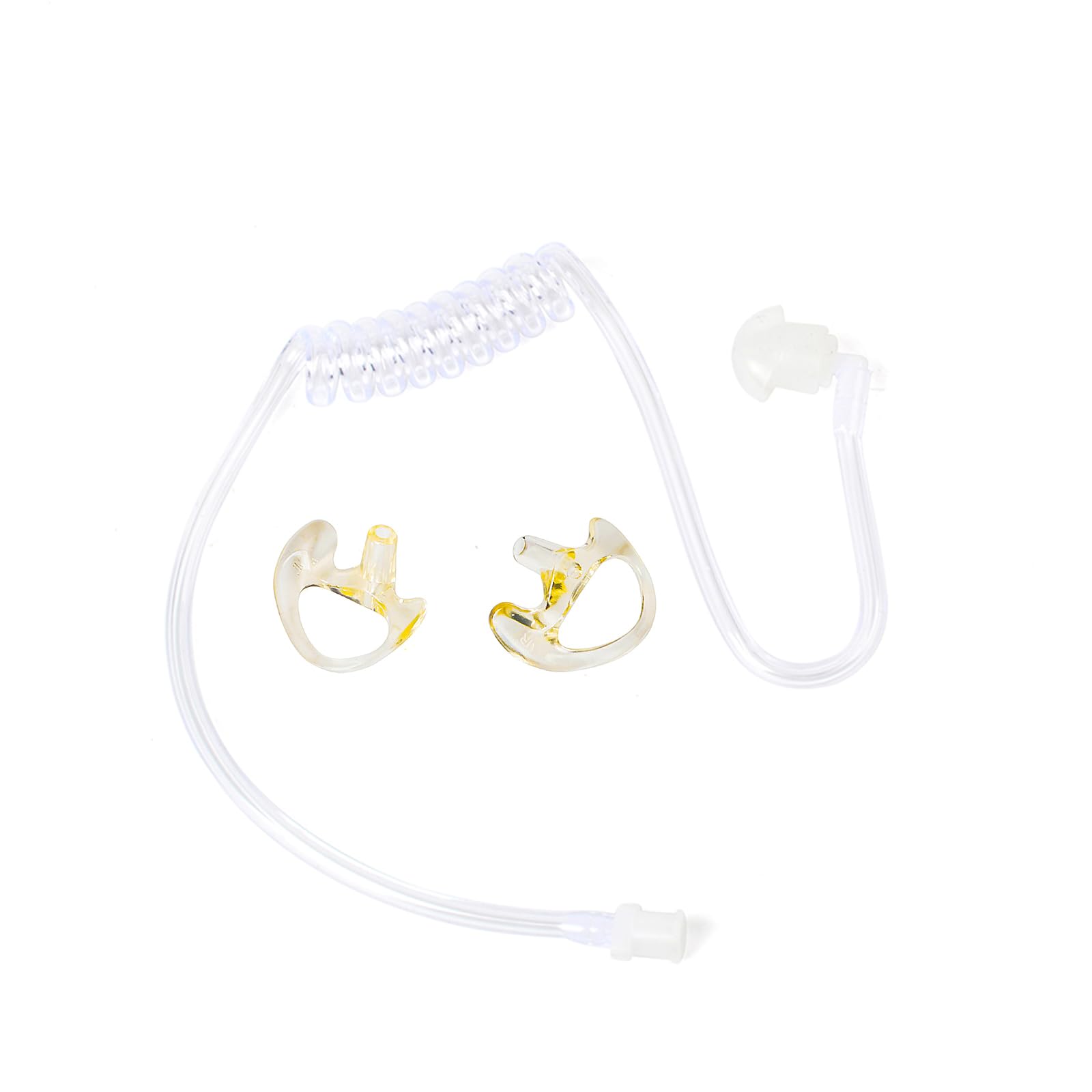 UAYESOK Replacement Air Acoustic Tube Transparent Coil Audio Tube with Soft Silicone Earbuds Earmould for Two Way Radio Covert Earpiece Motorola Kenwood Baofeng Walkie Talkie Headset Kit (Transparent)
