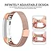 AK for Fitbit Alta HR Bands Milanese Stainless Steel Small Large Magnetic Closure, Adjustable Alta HR/Alta Accessories Metal Bands Straps for Fitbit Alta HR 2017/ Fitbit Alta 2016 (Rose Gold, Small)