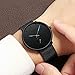 Men's Minimalist Wrist Watches Analog Waterproof Quartz Black Stainless Steel Band