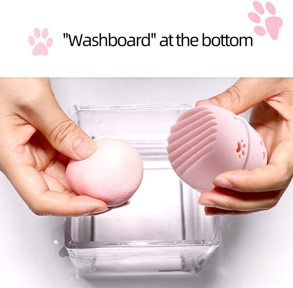 Makeup Sponge Container, Cute Cat Shape Makeup Blender Sponge Case Cosmetic Sponge Drying Holder For Sponge Storage - Image 4