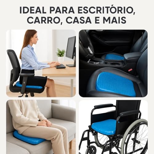 Almofada Cóccix Ortopédica Assento em Gel de Silicone Lavável para Coluna Hemorroida Escritório Carro Mundo F&s