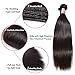 BuLaDou 10A Brazilian Straight Hair Weave Bundles 8 10 12inch Sew in Hair Extensions 100% Unprocessed Remy Human Hair Weft Pack of 3 Natural Color