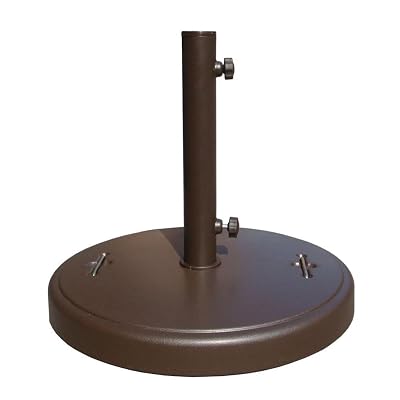 86 lbs. Brown Patio Umbrella Base with Hidden Wheels