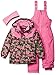 Pink Platinum Girls' Camo Heart Print Better Snowsuit