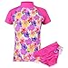 TFJH E Swimsuit for Girls UV 50+ Sun Protection Bikini Swimwear Short Sleeve Flower 140/146