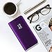 9-evei Samsung Galaxy S9 Mirror Case Metal Flip Stand Phone Cover Full Protective Case for Samsung Galaxy S9 (Samsung Galaxy S9 Plus, Purple)
