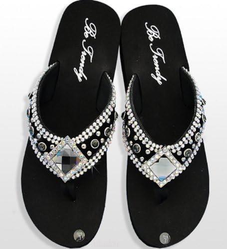 Gold crystal flip flops from www.GlitzFlips.com | Black flats, Womens flip flops, Gold rhinestone