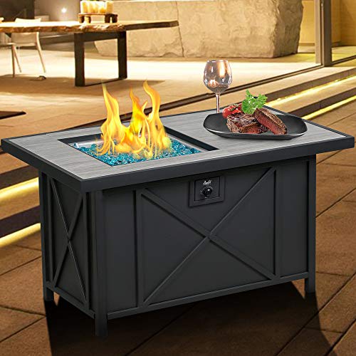 BALI OUTDOORS 42 inch 50,000 BTU Rectangular Propane Gas Fire Pit Table