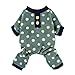 Fitwarm Cozy Fleece Adorable Polka Dot Pet Dog Pajamas Clothes - Grey