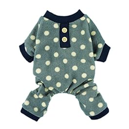 Fitwarm Adorable Polka Dots Fleece Dog Pajamas Pet Coats Soft Pjs Apparel