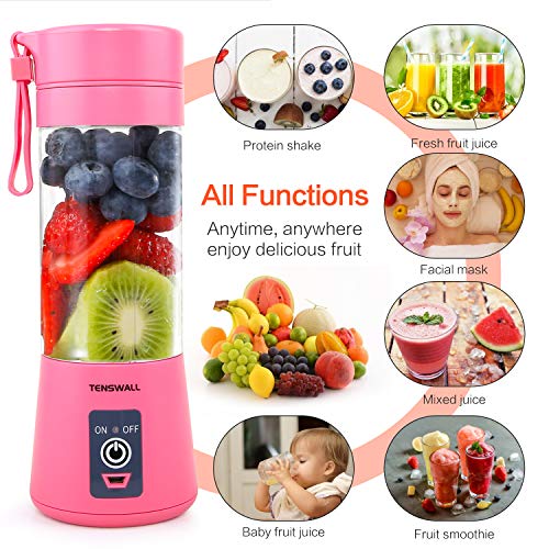 Portable Blender, Personal Size Blender Shakes and Smoothies Mini Jucier Cup USB Rechargeable