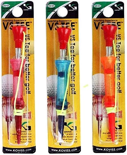 koviss Velocity Spring Golf Tee with Par 3 tee – Long Size 3 inch 76mm Durable Low-Resistance VS101 koviss Velocity Spring Golf Tee with Par 3 tee – Long Size 3 inch 76mm Durable Low-Resistance VS101
