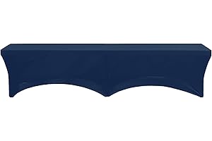 YOUR CHAIR COVERS - Stretch Spandex 6 ft. Lifetime Bench Cover - Navy Blue Removable and Washable Stretch Fit Lifetime Bench Covers