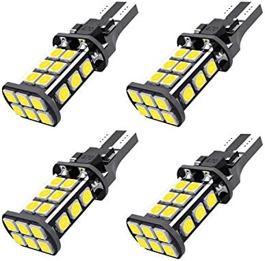 GZTC [New Upgraded] 912 921 LED Backup Light Bulbs High Power 3030 24-SMD Chipsets Extremely Bright Error Free T15 906 W16W for Back Up Lights Reverse Lights, 6500K White (Pack of 4)