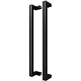 BARNSMITH 24 Inches Commercial Door Handle Pull Heavy Duty Stainless Steel Modern Square Rectangle Flat Shape Push Pull, Entrance Entry Front Office Store Garage Handle Pull Set