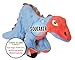 goDog Dinos Spike Squeaky Plush Dog Toy, Chew Guard Technology - Blue, Small