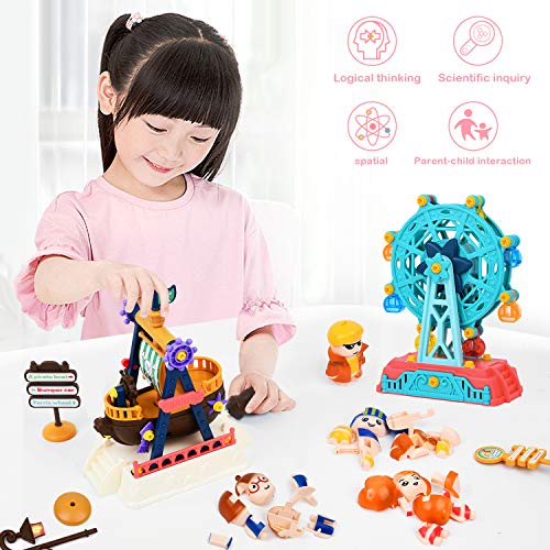 STEM Toys, DIY Toy Building Sets Amusement Park with Tool (203 Pcs), Educational Construction Engineering Building Blocks Toys Set for 3 4 5 6 Year Old Boys & Girls | Best Birthday Gifts for Kids