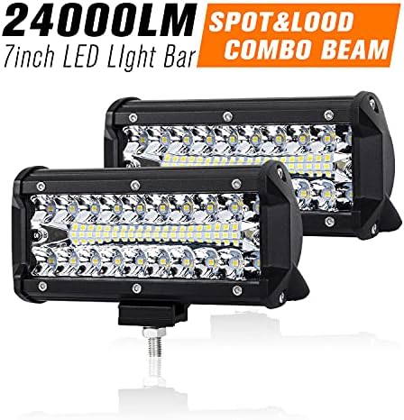7 Inch LED Pods Spot Flood Combo Beam Liteway 24000 LM Triple Row Light Bar Off Road Driving Led Work Lights for UTV ATV Jeep Truck Boat Waterproof 2 Pack LED Light Bars 7 Inch LED Pods Spot Flood Combo Beam Liteway 24000 LM Triple Row Light Bar Off Road Driving Led Work Lights for UTV ATV Jeep Truck Boat Waterproof 2 Pack LED Light Bars