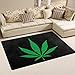 WOZO Green Marijuana Leaf Black Artwork Area Rug Rugs Non-Slip Floor Mat Doormats for Living Room Bedroom 31 x 20 inches