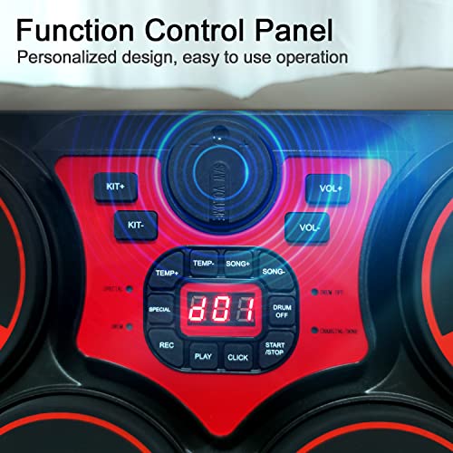 iWORD Electronic Drum Set, Tabletop Electric Drum Kit, 7 Pad Portable