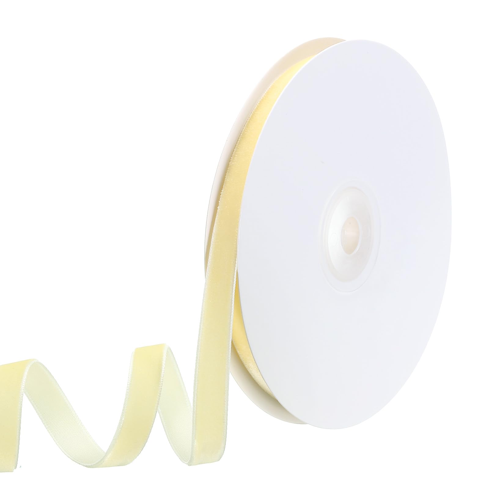 PATIKIL 0.35 Inch x 10 Yards Velvet Ribbons, Single Faced Vintage Velvet Ribbons Spool Perfect for Decor Gift DIY Wrapping Craft Wedding Hair Bow, Beige