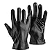 Sandory Men's Luxurious Genuine Leather with Rabbit-Fur Lined Gloves