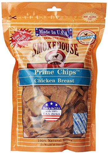 Smokehouse 100-Percent Natural Prime Chips Chicken Dog Treats, 16-Ounce(2Pack)