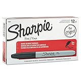 Sharpie Permanent Marker, Fine Point, Black (30001) (24 Markers)