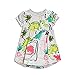Frogwill Toddler Girls Green Dinosaur Dress Tunic Short Sleeve Summer Casual Clothes, Gray, 5t