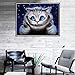 New 5D Diamond Painting Kits for Adults Kids, Awesocrafts Cheshire Cat Starry Sky Alice in Wonderland Partial Drill DIY Diamond Art Embroidery Paint by Numbers with Diamonds (Cat2)
