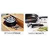 Tefal Ingenio Essential Saucepan Set, 7 Pieces, Stackable, Removable Handle, Space Saving, Non-Stick, Black, L2009042