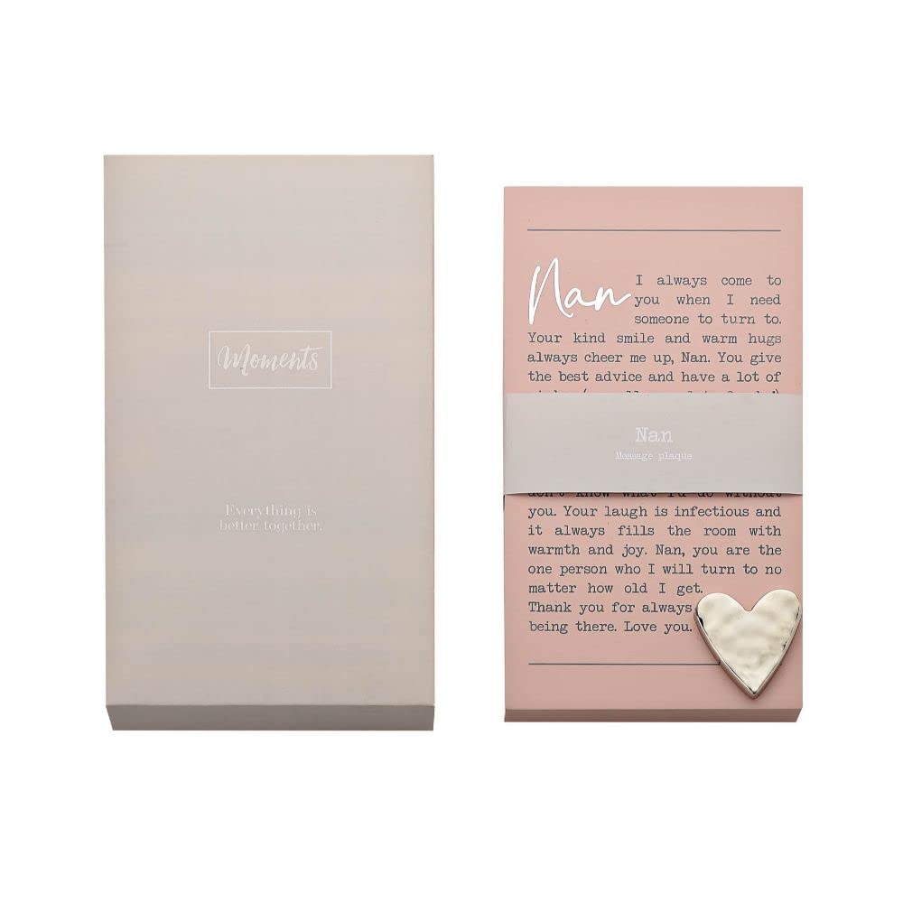 "Nan" Sentimental Moments Message Plaque Freestanding Or Hanging Gift MO111
