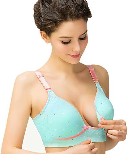 Women's Maternity Nursing Breastfeeding Bra Wireless Seamless Push Up Cotton Sleep Sport Supportive Underwear(34B)