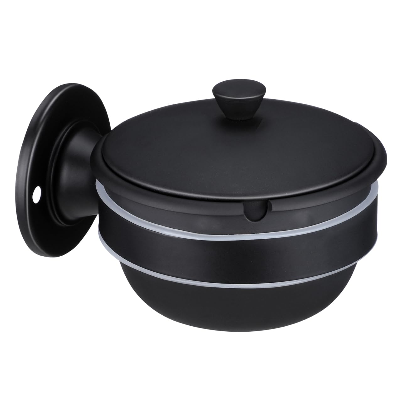 Gatuida Wall Mounted Ashtray with Lid, Stainless Steel Outdoor Ashtray, Smell-Proof Ash Trays for Garden Bar Balcony Home Office Inside Decoration - Black