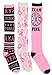Women's Pink Ribbon Breast Cancer Awareness Knee High Socks (3 Pair) (Team Pink Power)