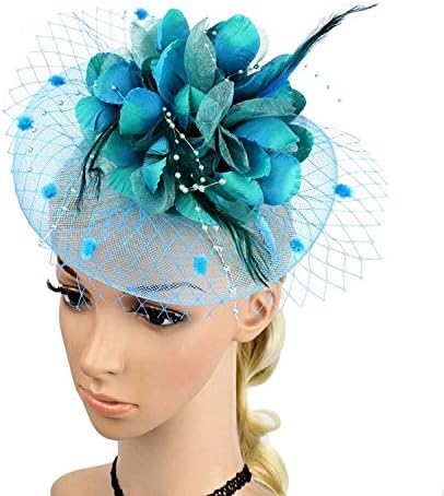 VACIGODEN Charming Big Flower Headband Netting Mesh Hair Band Cocktail Party Fascinator