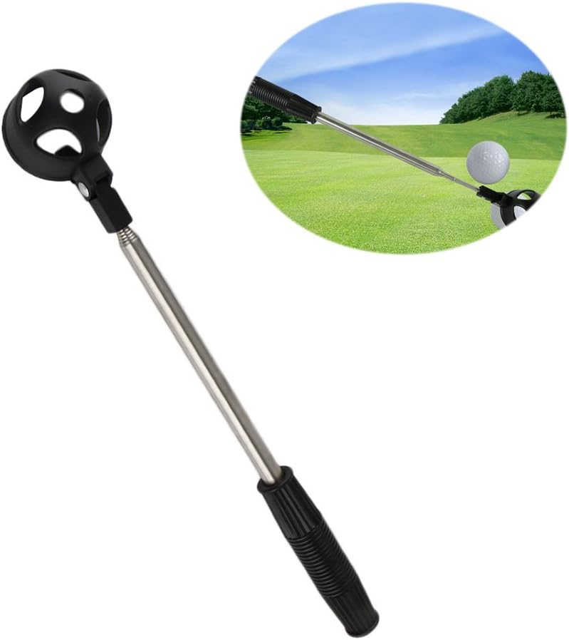Kanstore Stainless Steel Telescopic Golf Ball Retriever Scoop Pick up Tool Golf Ball Shaft Tool-2M