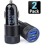 Car Charger, Ailkin 3.4a Fast Charge Dual Port USB Cargador Carro Lighter Adapter for iPhone X XR XS Max 8 Plus 7s 6s, 11 Pro Max, iPad, Tablet, Samsung Galaxy S10 Plus S7 j7 S10e S9 Note 8, LG, GPS
