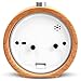 HaloVa Alarm Clock, Creative Fashion Silent Non Ticking Sweep Second Hand Bedside Desk Wooden Alarm Clock with Nightlight for Bedroom, Battery Operated