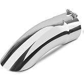 Vurkcy 5 inch Inlet Curved Exhaust Tip, 5" Outlet 15" Overall Length | Stainless Steel Turn Down Exhaust Tail Pipe, Bolt-On,Sleek Angle Cut, Polished Tailpipe, Silvery