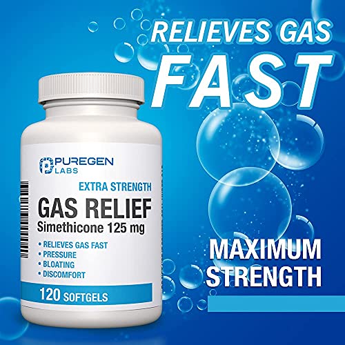 P Puregen Labs Extra Strength Gas Relief Softgels with Simethicone 125