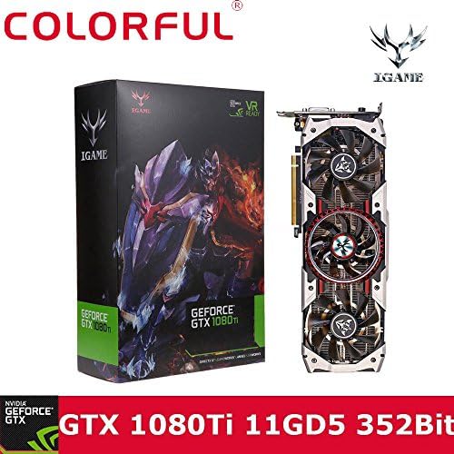 Graphics Card, Gorgii Colorful iGame GTX1080Ti Vulcan AD 11GB Video Graphics Card 1594/1708MHz forNIER (Black)
