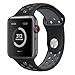 Apple Watch Band , Soft Silicone Sport Replacement Strap for Apple iWatch Series 1 2 3 Sport & Edition (Black/Gray 42mm M/L)