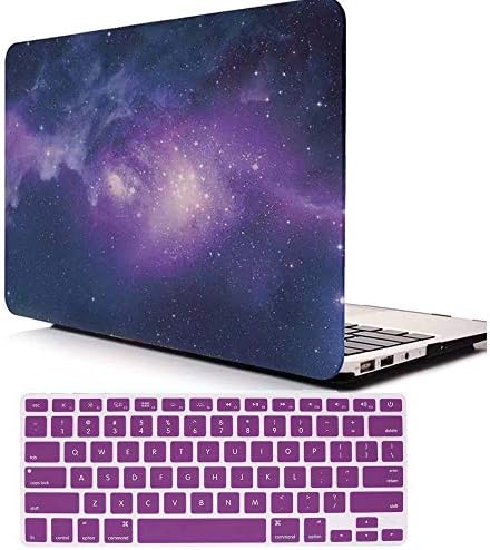 AmaBe for MacBook Air 11 inch/11.6" Case Model: A1370 / A1465,Bundle 2 in 1 Rubberized Hard Shell Cover Case + Silicone Keyboard Cover Skin Space 01