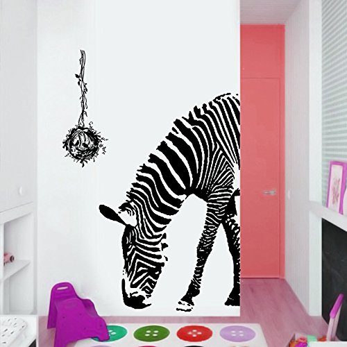Zebra Wall Decal - Wildlife Wall Stickers - Black and White Wall Decor - Vinyl Wall Decals Animals - - //coolthings.us