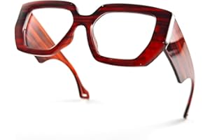 Laemzinv Oversized Square Blue Light Glasses for Women, Large Thick Frame Big Reading Eyewear for Computer and Gaming LA022