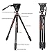 Fluid Head Tripod, Cayer AT2371 Pro Video Camera Tripod Legs With K5 Fluid Video Head, 75mm Built-In Half Ball Leveling Base, Max Loading 17.6 lb, 70.5 Inch Fluid Video Kit